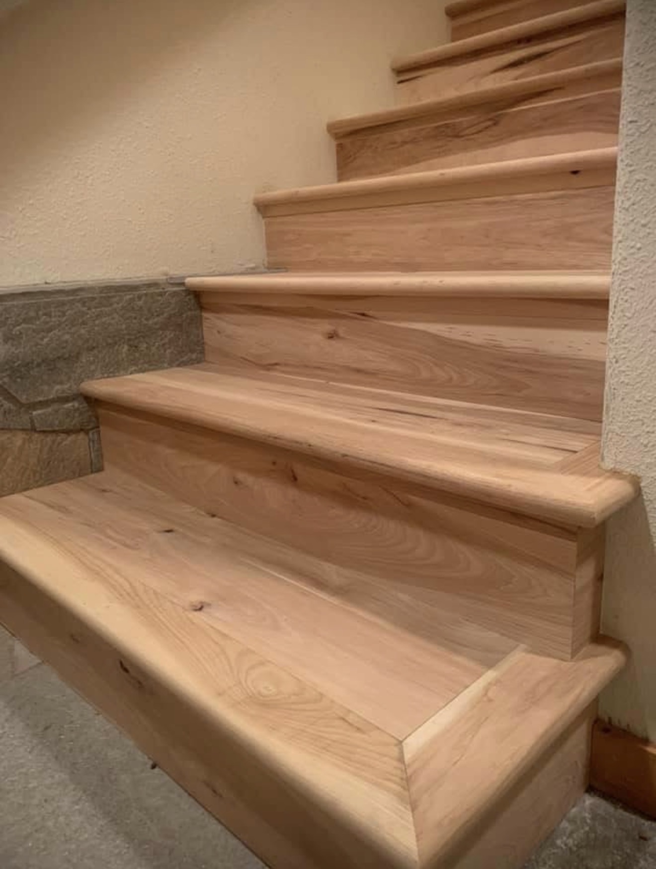 Solid hardwood stair treads unfinished