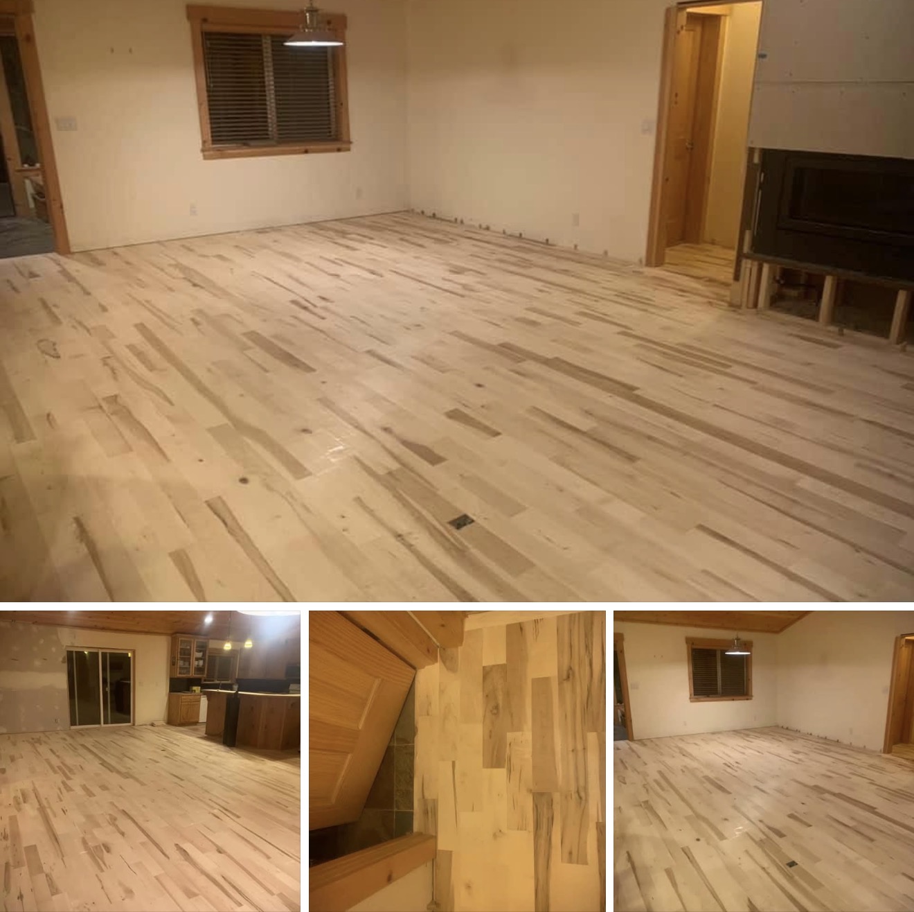 Rustic maple hardwood flooring installation